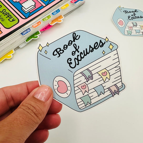 Book of Excuses Vinyl Sticker