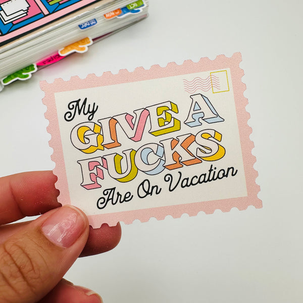 Give A F*cks On Vacation Vinyl Stickers