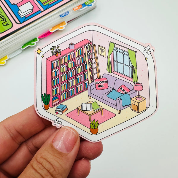 Cozy Library Corner Vinyl Stickers