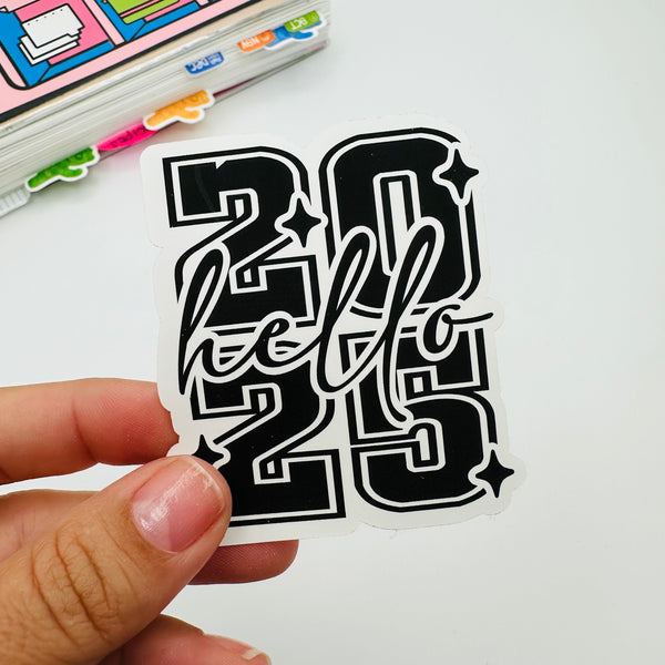 Vertical Hello 2025 Vinyl Stickers