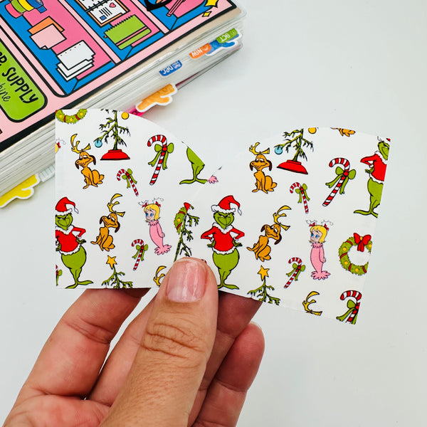 Grinch Pattern Adhesive Corner Pockets - Set of 2