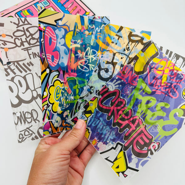 Graffiti Print Vellum Dashboards