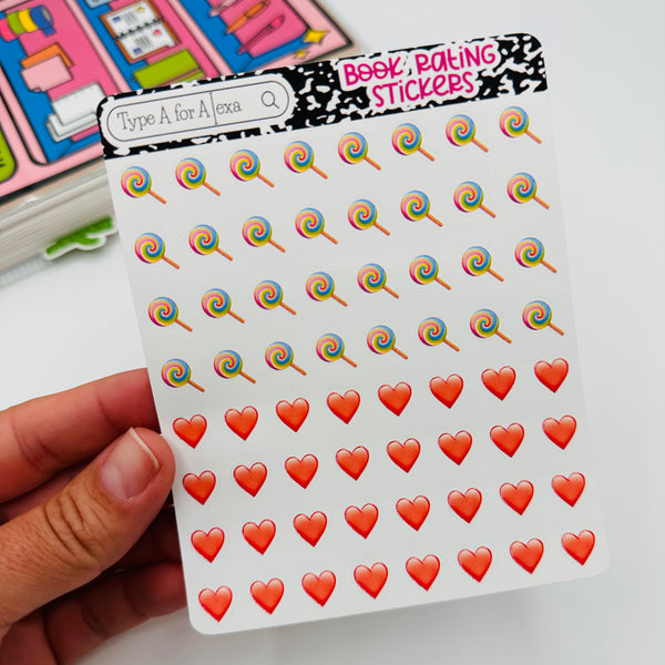 Sweet Romance Book Rating Stickers