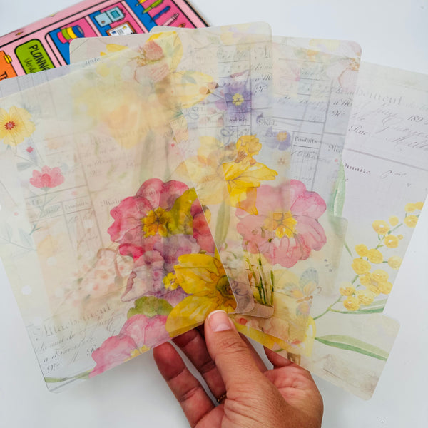 Vintage Spring Printed Vellum Dividers