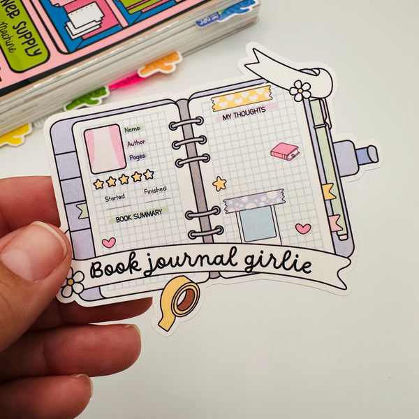 Book Journal Girly Vinyl Stickers