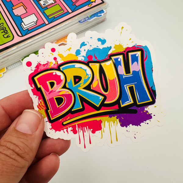 Bruh Graffiti Vinyl Stickers