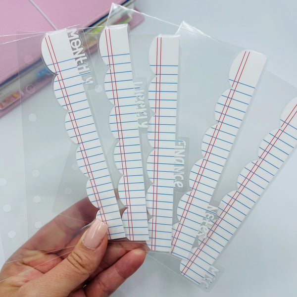 Notebook Paper Dividers - SIDE TABS